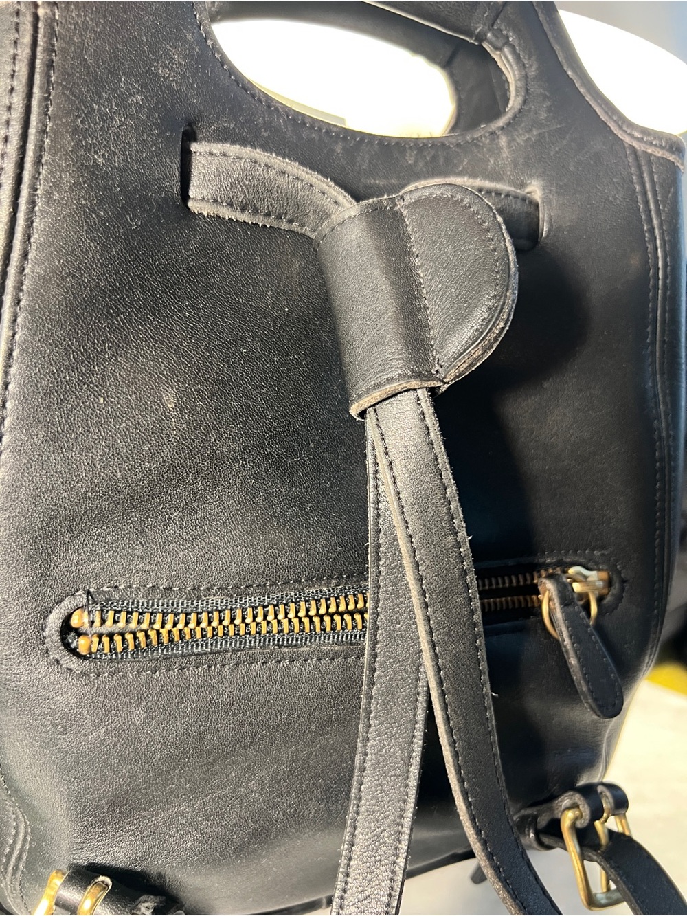 VINTAGE Coach 9994 1996 Convertible Backpack Bucket Bag Black Leather made  USA - Picture 8 of 16
